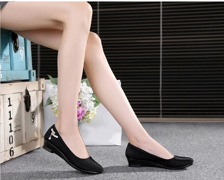 Women Ballet Wedges Shoes Female for Work Cloth Shoes Women Sweet Loafers Slip On Women\'s Wedges Shoes Oversize New Boat Shoes