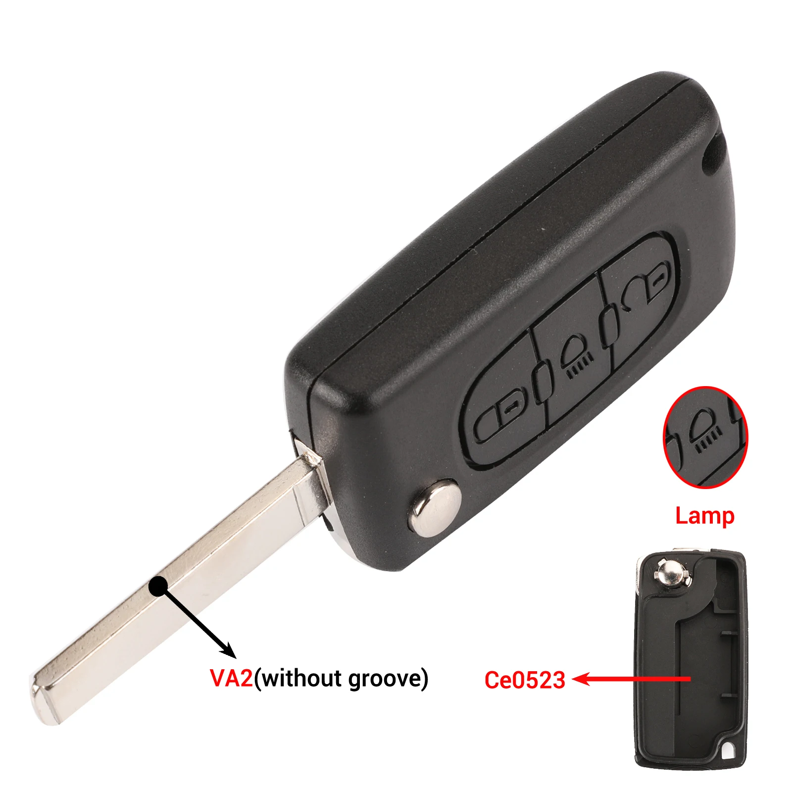 Jingyuqin 2/3 Taste Flip Fob Autoschlüssel Fall Shell für Peugeot 207 307 308 407 607 807 Partner Citroen C2 C3 C4 C5 C6 Xsara