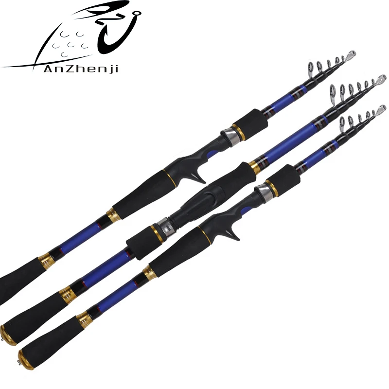 

Carbon Telescopic Fishing Rod Spinning Casting Rod Saltwater Fishing Travel Rod for Lake River Fishing 1.8m 2.1m 2.4m 2.7m