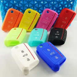 Ceyes Silicone Key Protect Cover Skin Case For VW POLO Golf  MK7 Skoda Octavia Combi A7 SEAT Leon Lbiza Accessories Car styling