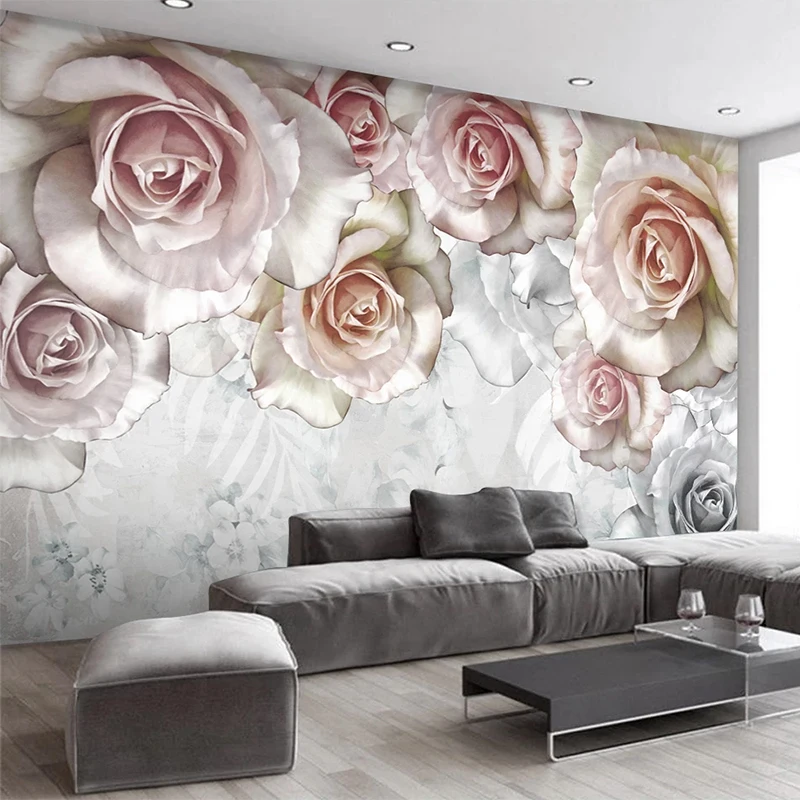 Custom Size Wallpaper Modern Pastoral Oil Painting Floral Photo Murals Living Room Bedroom Decor Removable Wall Sticker Poster