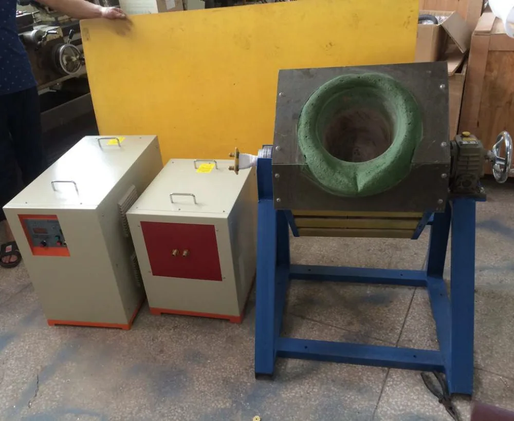 35KW dump Induction Melting Furnace for Melting 30Kgs of gold silver brass and copper