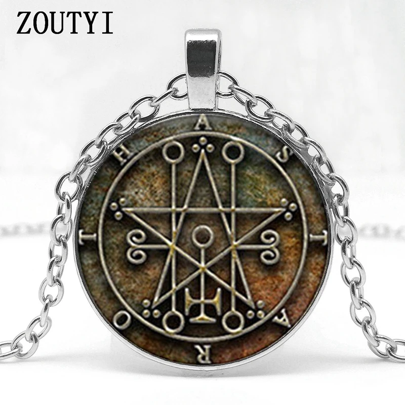 2018/Antique Necklace VINTAGE Seal Astaroth Imprint Pendant Necklace Jewelry Steampunk Men's Necklace.