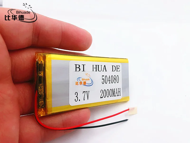 Li-Po 3.7V 2000mAh 504080 Lithium Polymer Li-Po li ion Rechargeable Battery cells For Mp3 MP4 MP5 GPS