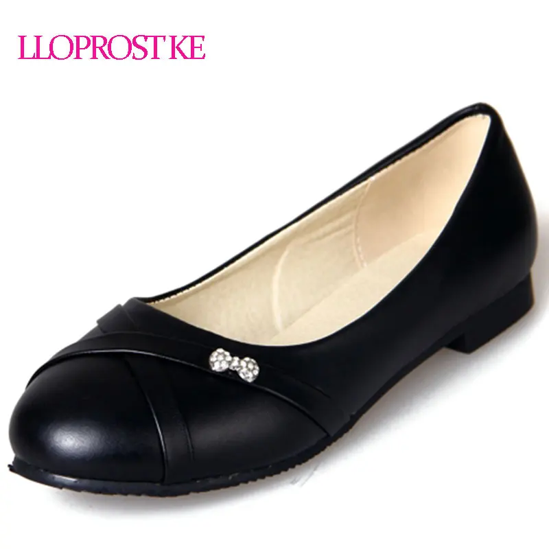 

LLOPROST KE Flats Shoes Woman 2018 New Flats Female Ballet Shoes Comfort Rhinestones Casual Flats zapatos mujer Size 30-47 MY122