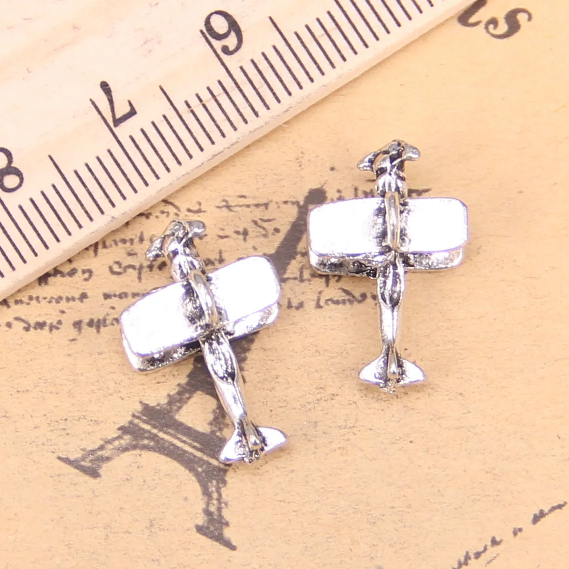 62pcs Jewelry Charms airplane plane biplane 19x9x13mm Antique Silver Plated Pendants Making DIY Handmade Tibetan Silver Jewelry