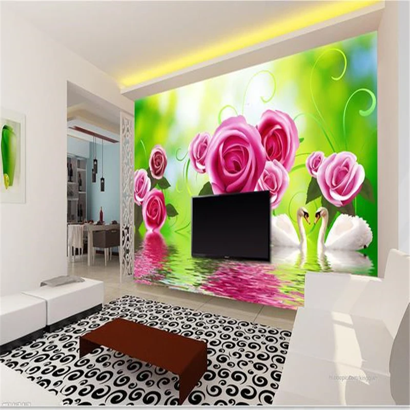 

beibehang backpack silk cloth dream rose water 3d eco-friendly Flower wallpaper for wall paper photo wallpaper papel de parede