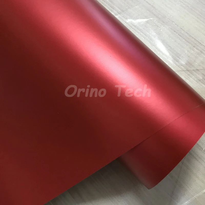 Ice Satin Chrome Vinyl Wrap Film Air Free RED Metallic Matt Chrome Car Wrap Covering PVC Adhesive Vehicle Wrapping ORINO