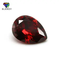 Free Shipping 5A 2x3~13x18mm Pear Cut Garnet Cubic Zirconia Stone Machine Cut CZ Stones Synthetic Gems For Sale