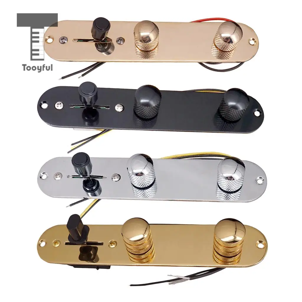 Tooyful 3 Way Prewired Control Plate Wiring Harness Switch Knobs for Tele TL Guitar Parts