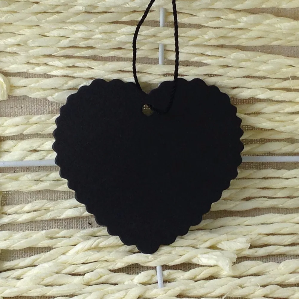 Free shipping black paper tags,gift tags,clothing tags,heart-shaped DIY hand made paper cards ,Custom Logo Will Cost Extra