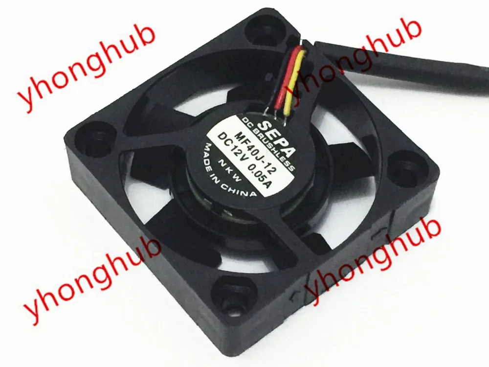 

SEPA MF40J-12A DC 12V 0.05A 3-wire 40X40X10mm Server Cooling Fan