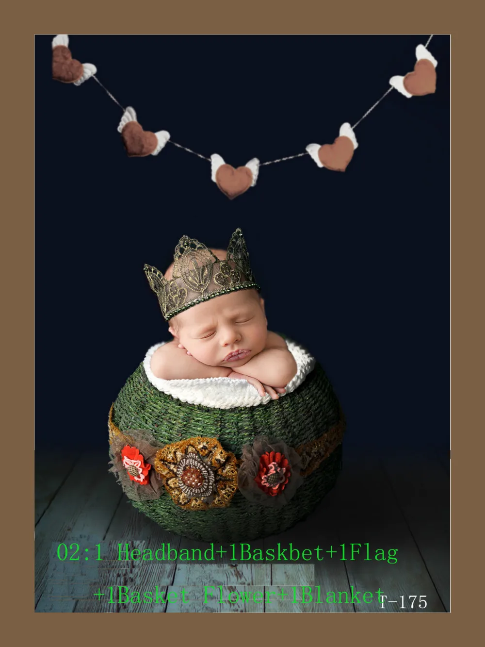 newborn photography props baby Blanket & fotografie achtergronden for infant Hand-woven props Headband With Background Flag