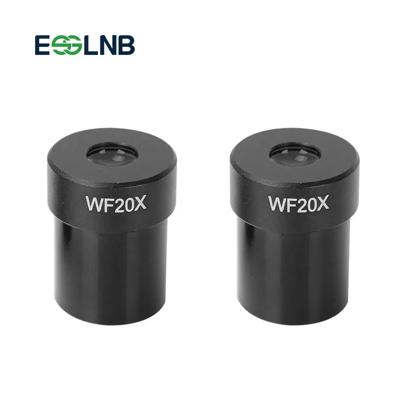 WF20X One Pair 2Pieces Microscope Eyepieces Biological Stereo Microscope Accessory Wide Angle Lens 23.2mm Install Diameter