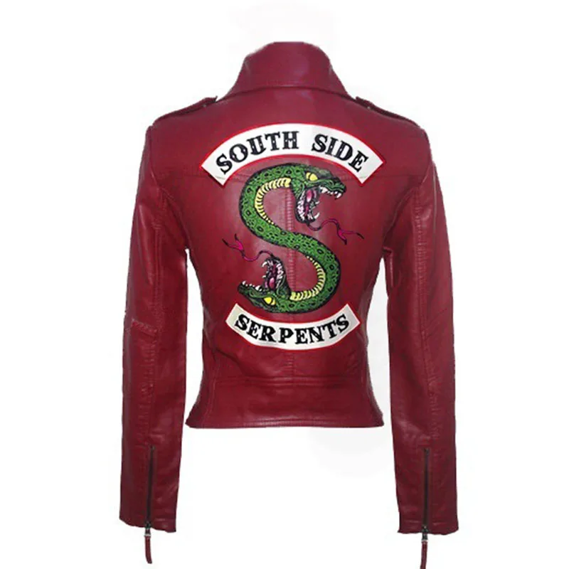 

River Valley Town Leather Snake Bang Jacket Spring Leather Women PU Washed Leather Motorcycle Women's Slim Short fashion Jacket