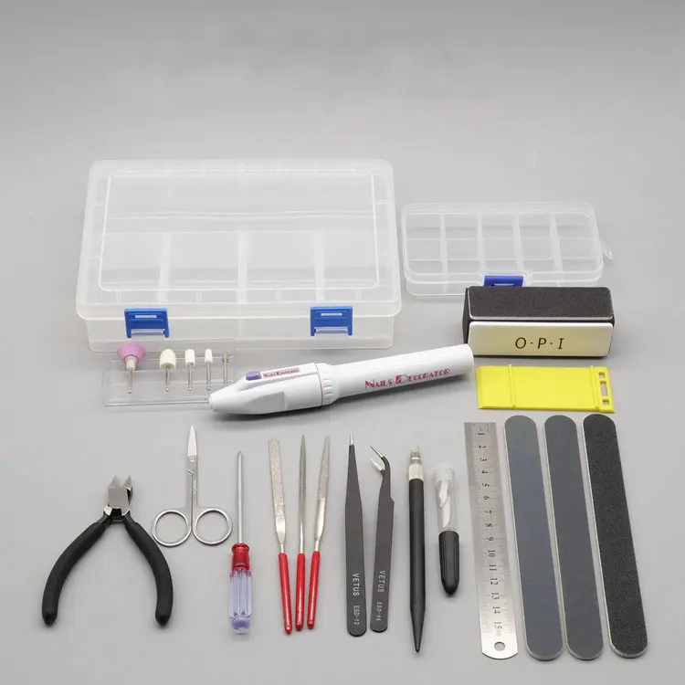 Military Model Making Tools Kit Toy Tweezers Cut pliers Graver Polished Assembly Tool - 18pcs/set Nine sea