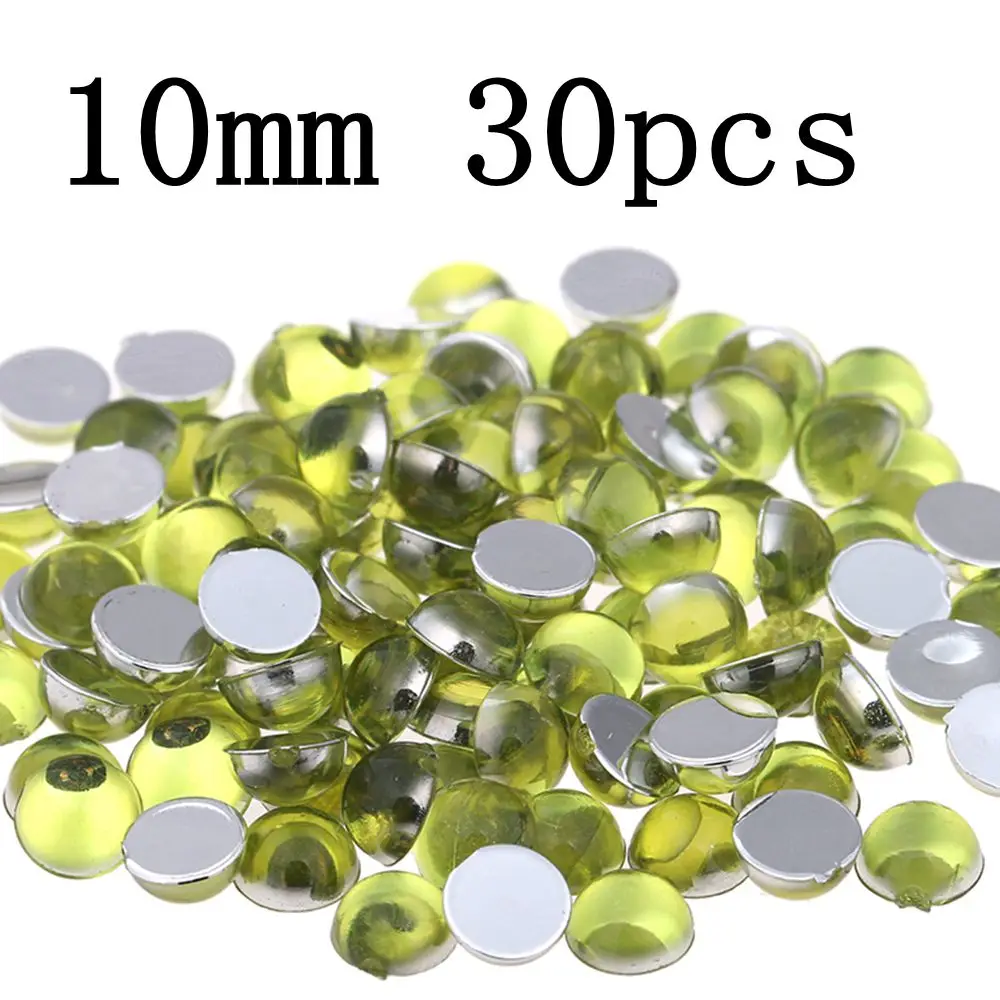 Nail 3D DIY Beads 30pcs 10mm Art Nails Flatback Acrylic Rhinestones DIY Craft Backpack Garment Accessories