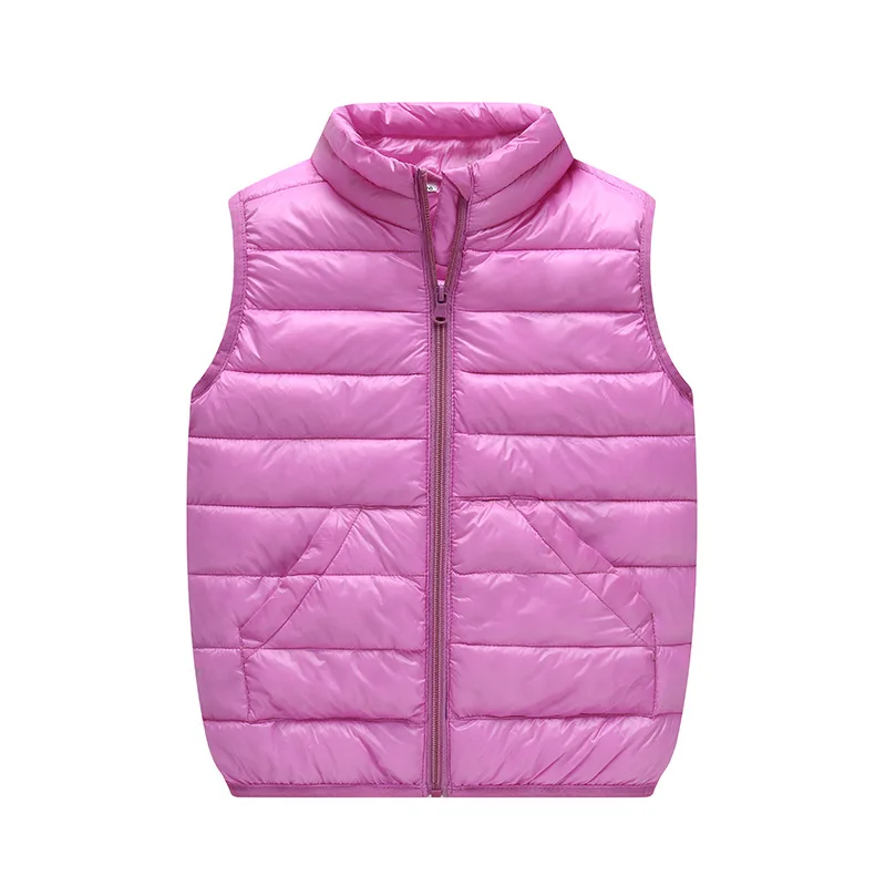 Child Full Zip Waistcoat Winter Coats Baby Outerwear Girls Boys Warm Cotton Turtleneck Vest For School Kids 1-14 Years Old