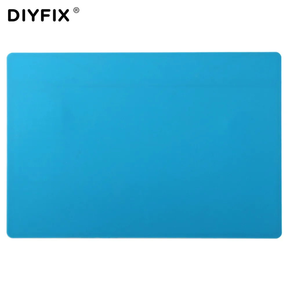 DIYFIX 31x21cm لوحة عزل حراري من السيليكون حصيرة مكتبية منصة صيانة لمحطة إصلاح لحام بغا مع موقف المسمار