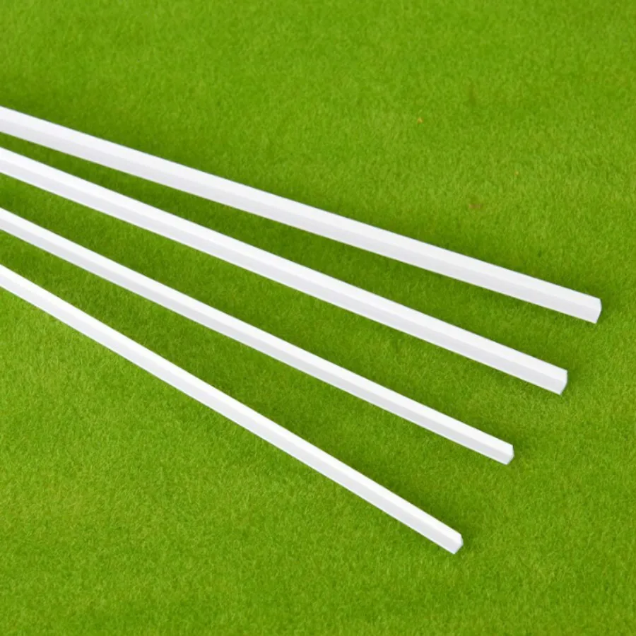 100pcs 2x2mm 3x3mm 4x4mm ABS Plastic Lshape Rods 50cm Length Scale Model Plastic Building Material