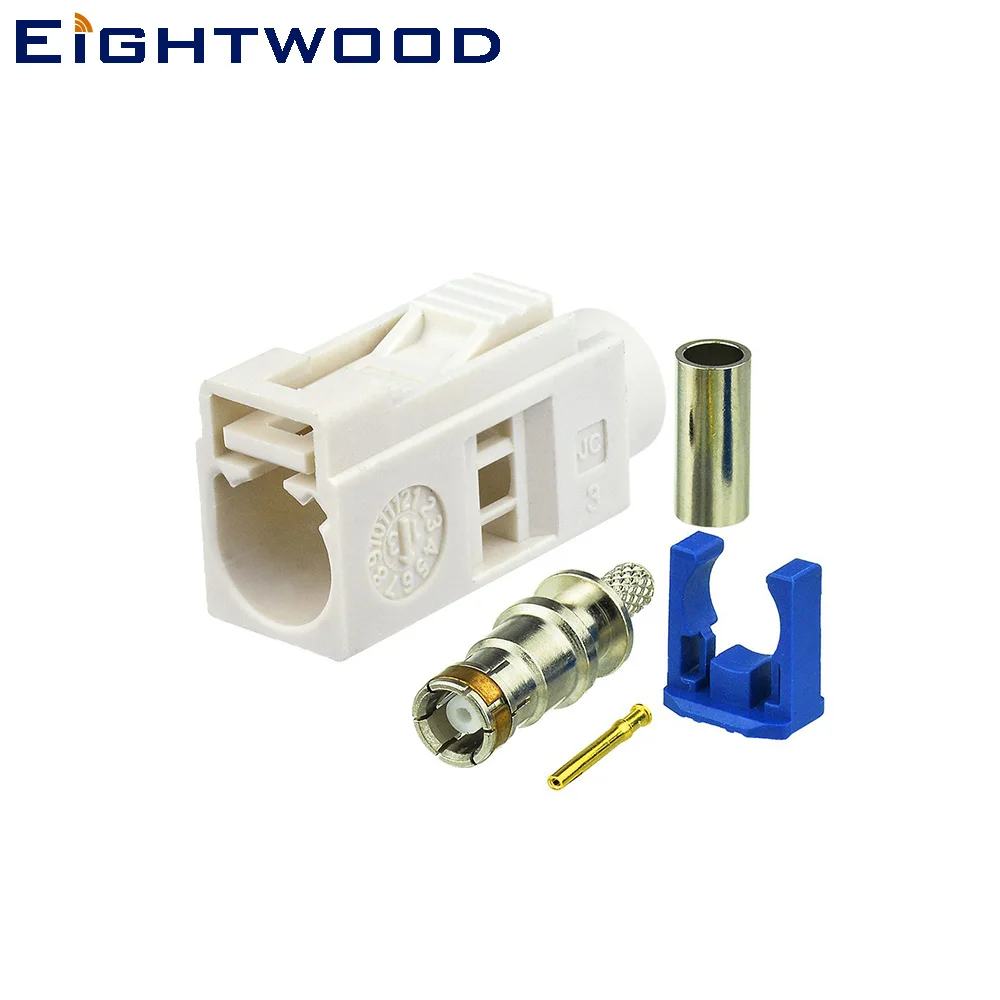 Eightwood 5PCS Antenna Connector Latch Lock Fakra B /9001 Jack Female RG316 RG174 LMR100 Coaxial Cable for Radio With Phantom