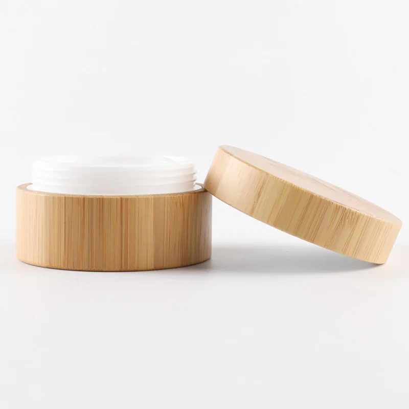 5ml 10ml 30ml Natural Bamboo Refillable Bottle Cosmetics Jar Box Makeup Cream Storage Pot Container Round Bottle Portable PJ264