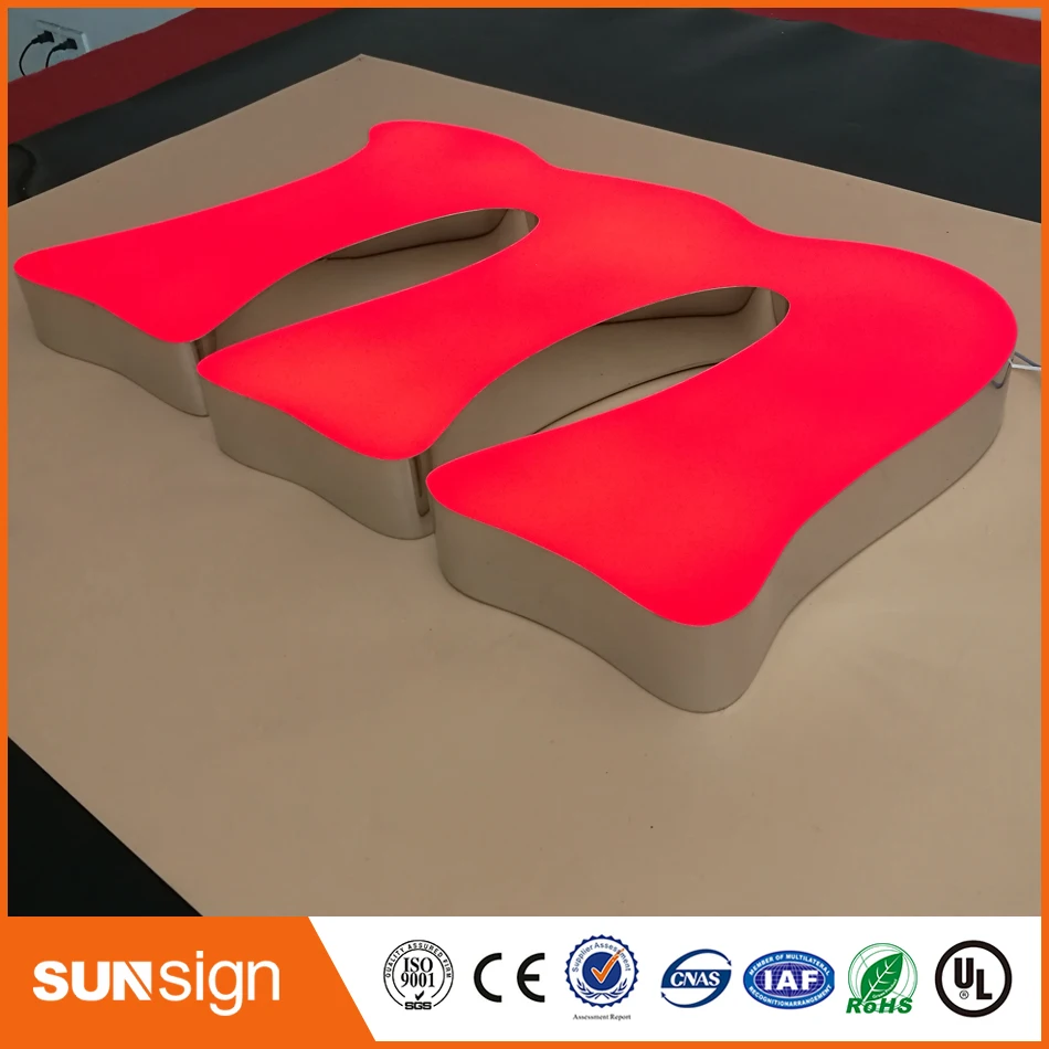 Tahan air 3D Led Sign huruf outdoor tanda Iklan kustom resin tanda toko logo