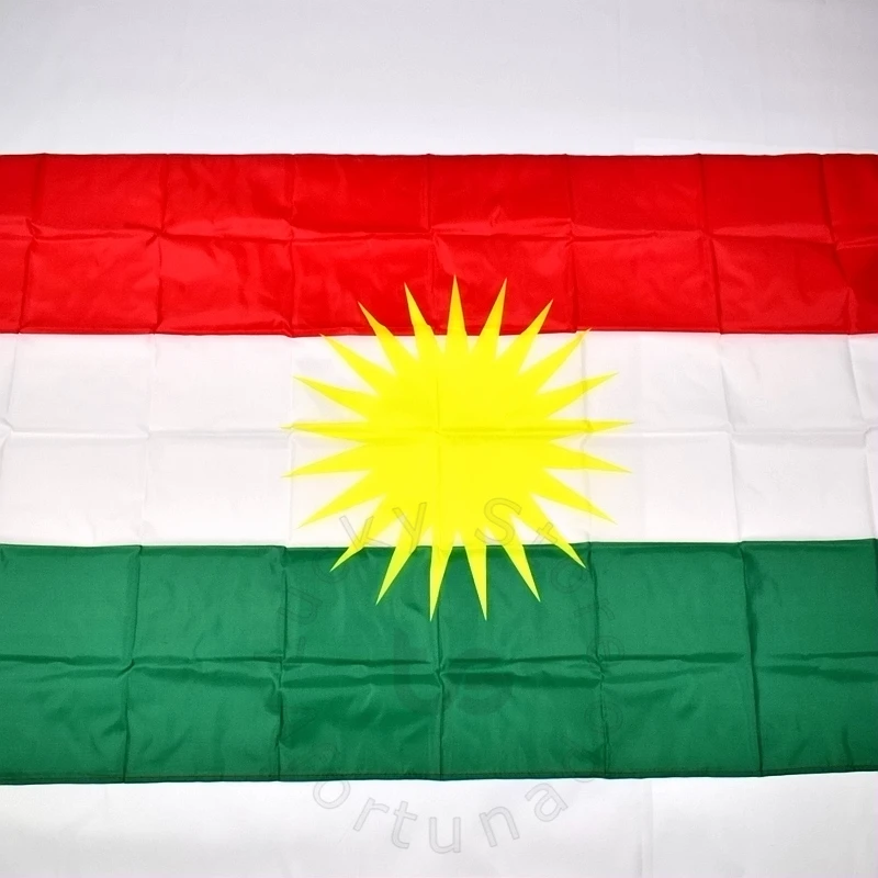 Kurdish flag 90*150cm Kurdistan Flag Kurdish Polyester Hanging Flag and Bannes 2 Sides Printed Home flag