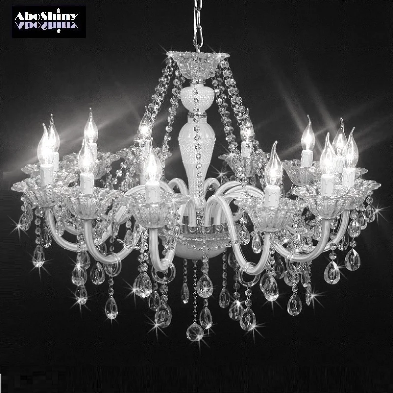 White Chandelier Crystal European Model Luxury Crystal White Modern Crystal Chandelier Lighting Chandelier for bedroom