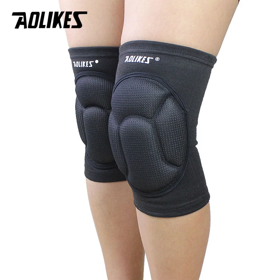 AOLIKES 1Pair Thicked Football Volleyball Extreme Sports Ski Knee Pads Fitness Knee Support Cycling Knee Protector Kneepad