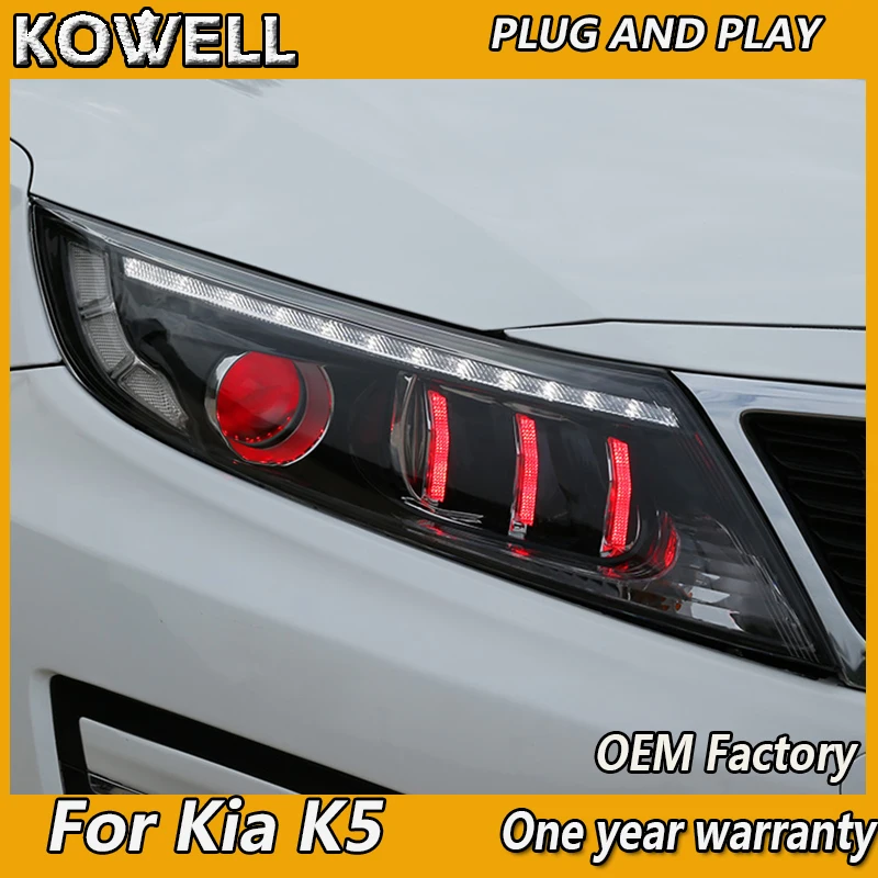 

KOWELL Car Styling for Kia K5 Rio Headlights 2014-2015 Korea Design K5 LED Headlight LED DRL Bi Xenon Lens High Low Beam Parking