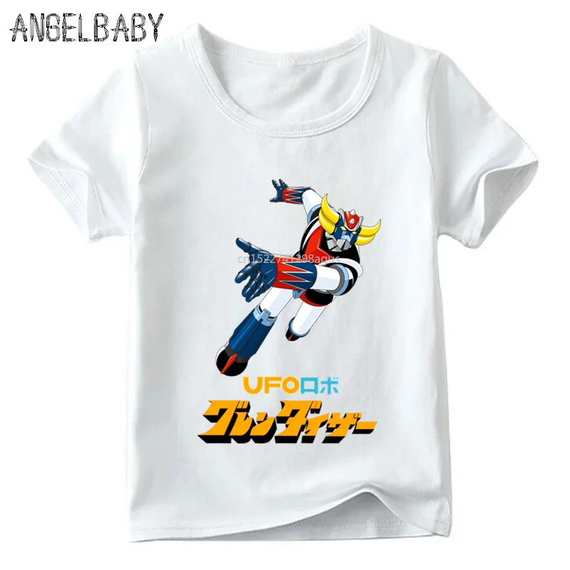 Boys/Girls Japan Robot Grendizer Anime Print T-shirt Children Summer Short Sleeve Tops Baby Kids Casual Funny T shirt,HKP5244