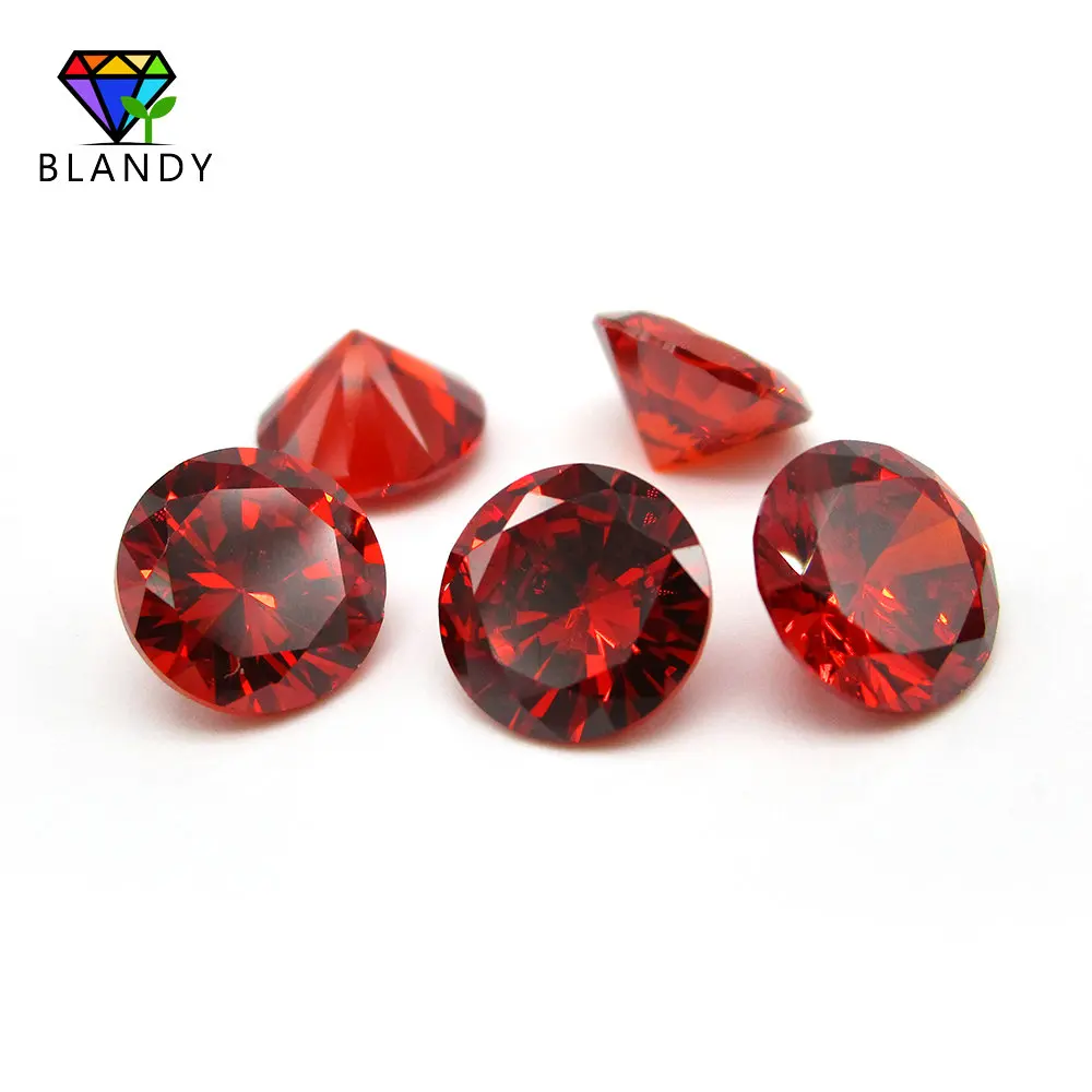 Garnet Cubic Zirconia Stone Free Shipping 1.0--3.0mm Round Brilliant Cut 5A Quality Loose Red Color CZ Gems For DIY Jewelry