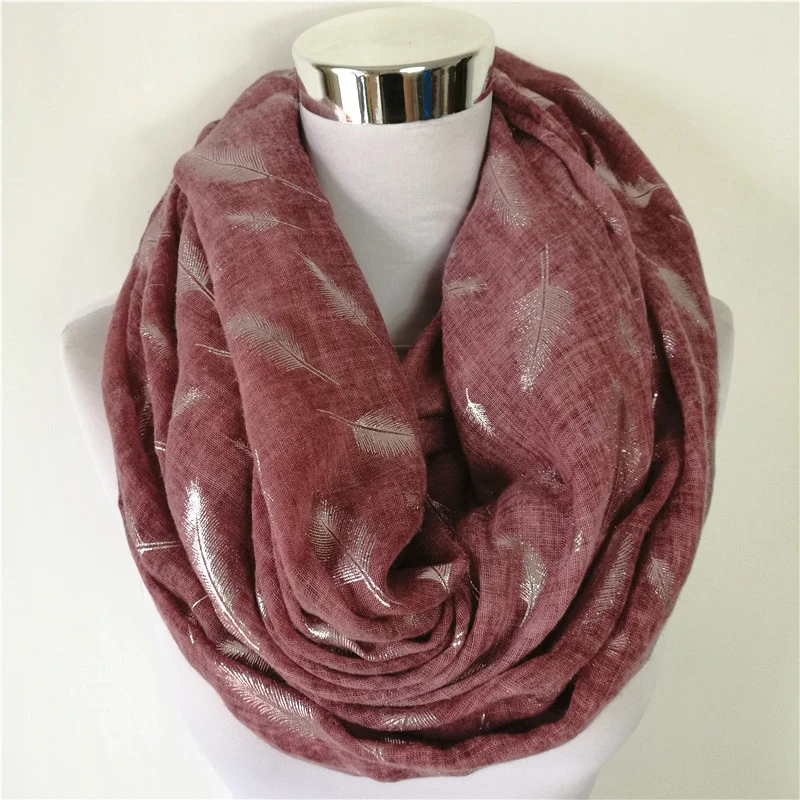 New spring silk scarves shawl long soft cotton autumn warm elegant feather scarf female Women\'s Hot silver scarves