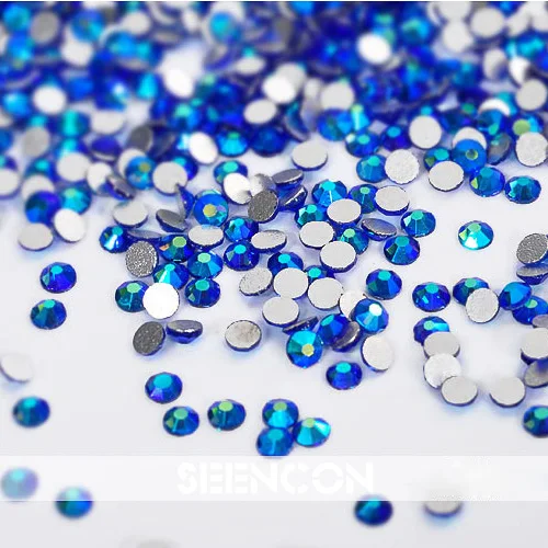 100pcs Blue AB super shining colorful AB sapphire blue top quality nail art rhinestone non-hotfix 3D Nail Art ss4/ss6/ss8/ss10