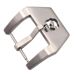 Horloge Band Gesp 20 22 24 26Mm Roestvrij Staal Silver Brushed Horlogeband Strap Sluiting Schedel Mode Horloge Accessoires