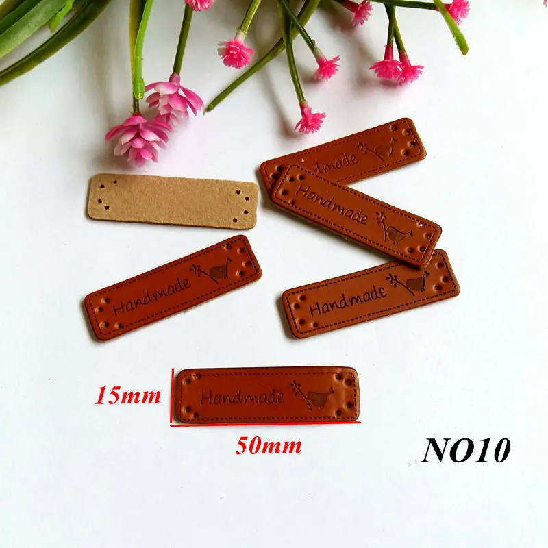 Mix 50PCs/lot Fashion Handmade Labels PU Leather Tags On Clothes for Garment Labels For Jeans Bags Shoes Sewing Accessories view 4