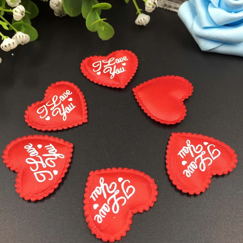 100pcs Fabric Multicolor Love you Heart dia 3.5x2.5cm Wedding Party Confetti Table Decoration birthday party Decorative Supplies