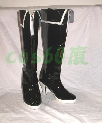 Black Rock Shooter Cosplay Shoes Shooter Black Long Boots S008