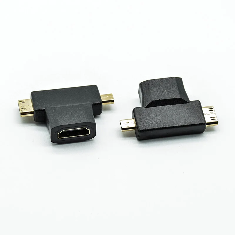 1pc 3 in 1 HDMI to Micro/MiniHDMI Adapter HD Connector Adapter Mobile Phone,tablet