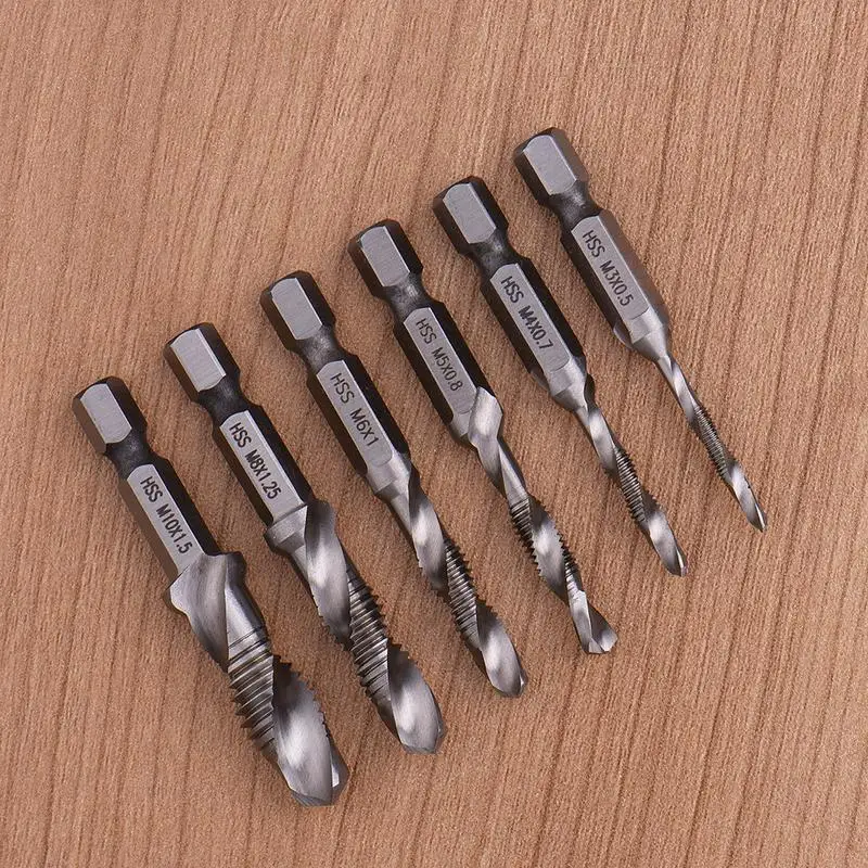 Hand Tap Drill Hex Shank HSS Screw Spiral Point Thread Metric Plug Drill Bits M3 M4 M5 M6 M8 M10 Hand Tools