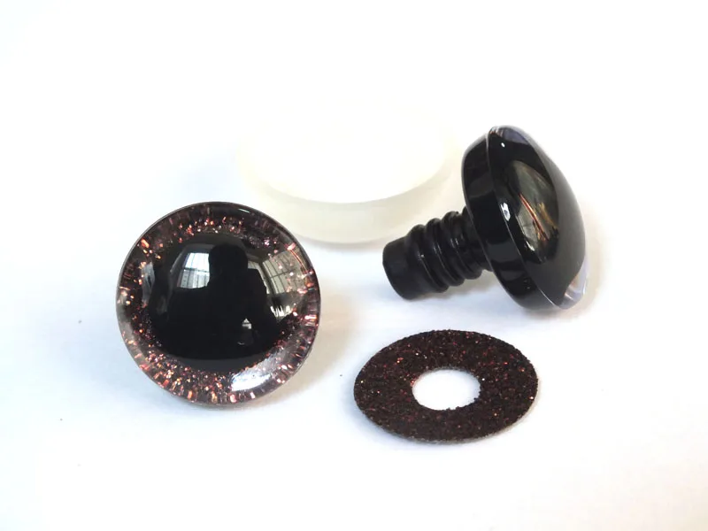20 piezas-Ojos de juguete de seguridad de plástico trapezoidal transparente, sin tejer, brillo, 9mm, 12mm, 14mm, 16mm, 18mm, 20mm, 25mm
