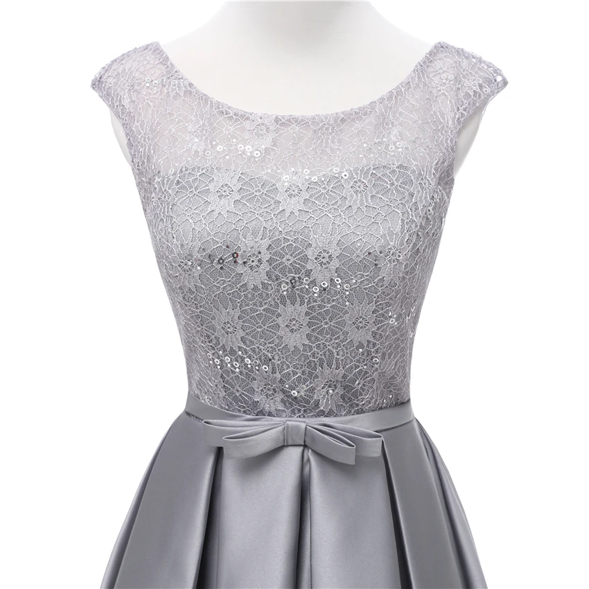 AFS-002#Lace up new short bridesmaid dresses plus size summer gray wedding party prom dress cheap wholesale Custom fashion girl