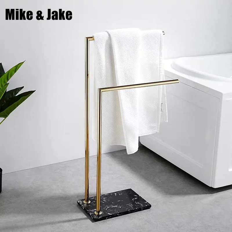 

Bathroom floor stand towel shelf holder luxurry hotel stand stone towel holder floor bathtub Brass towel rack