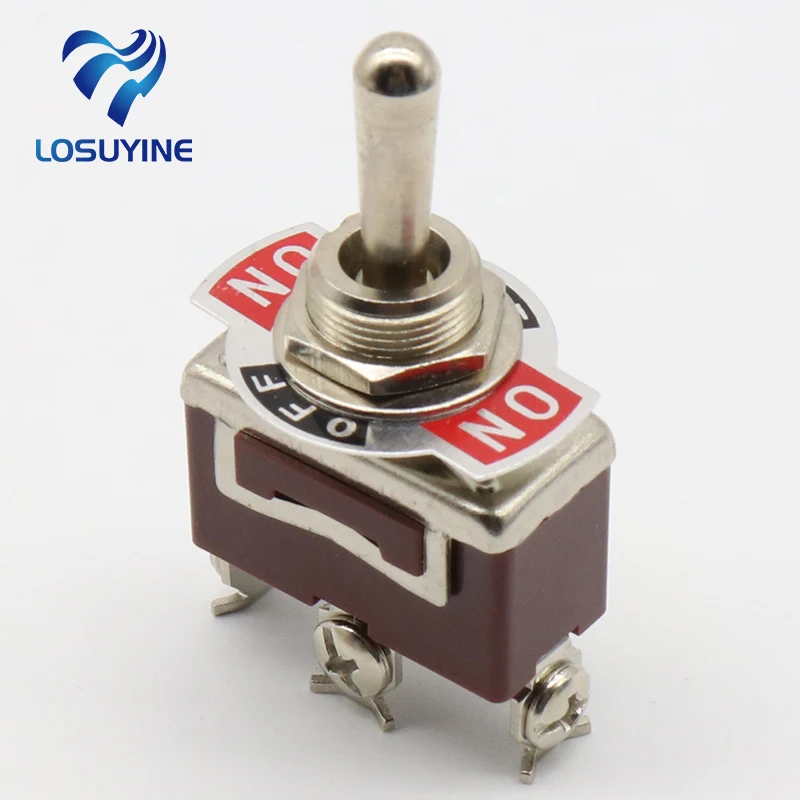 Silver Contacts high quality 3 screw momentary toggle switch,(ON) OFF (ON) spring return