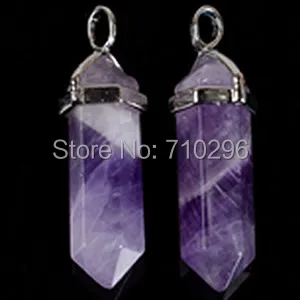 Pick Color!10pcs/lot Natural Gem stone Quartz Hexagonal Point pendant Reiki Chakra Necklace Earring jewelry pendant bead