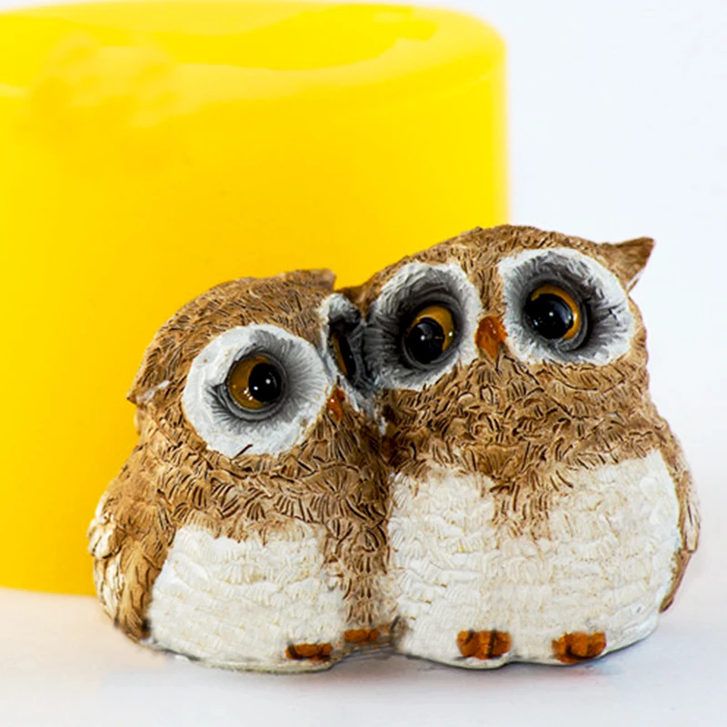 

Animals Mold Two Owls Molds Mold Silicones Mold Owl Shape Handmade Candle Mould Silica Gel Rubber PRZY For Soap Lovely 001