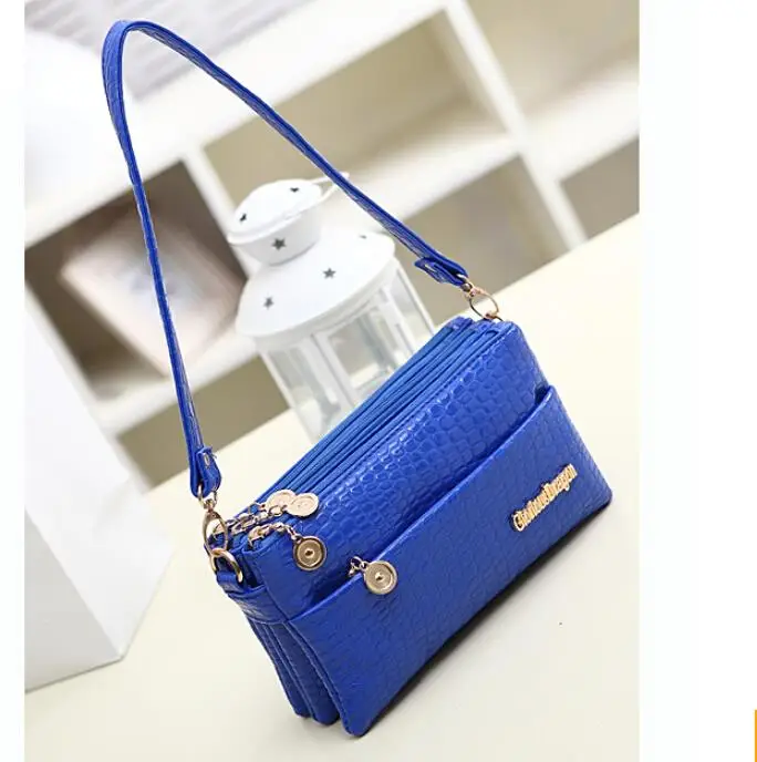 New Production 7 Color Women Messenger Bag Fashion Women Handbag Women Clutch Wallet PU Leather Bag