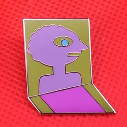 어드벤처 타임 프리모 에나멜 핀, 반사 프리즘 브로치, 귀여운 게임 핀, 기하학 아트 쥬얼리, 매직 선물