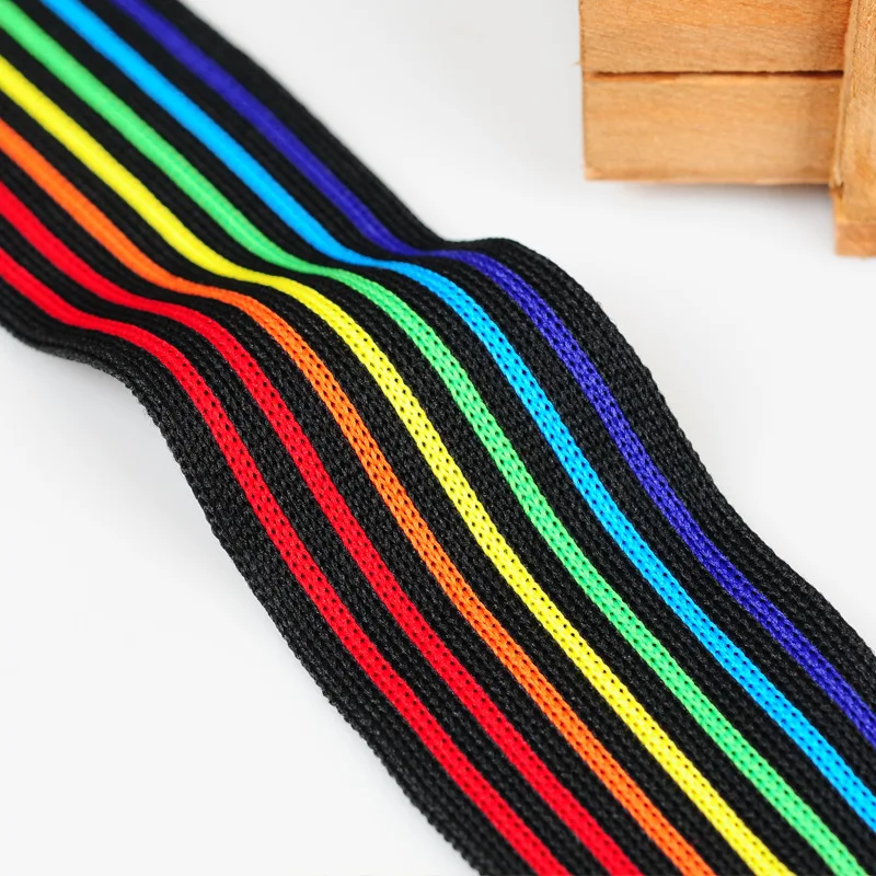 8M Orgoglio Arcobaleno Striscia di Fasce Elastiche 40 MILLIMETRI Nastro Elastico Cintura Sacchetti di Abbigliamento Pantaloni Elastici Nastri E